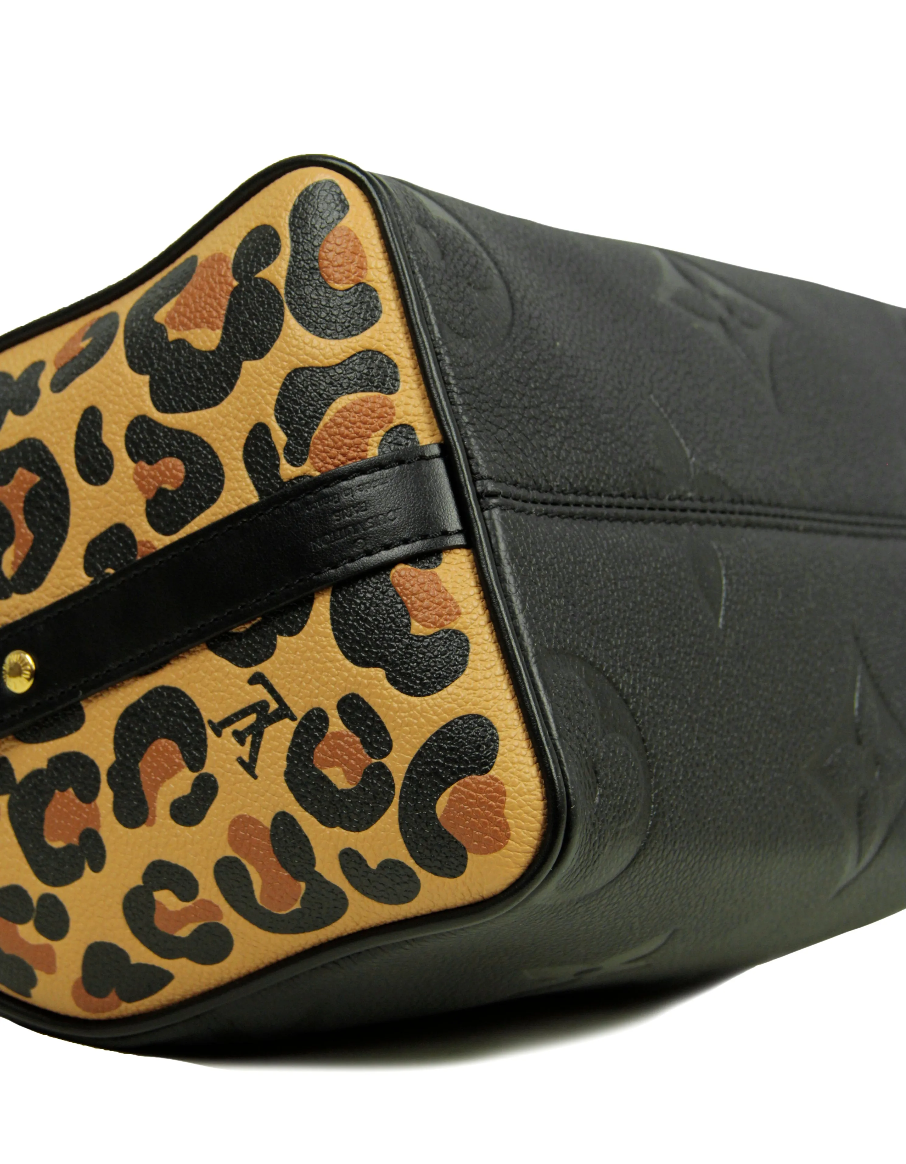 Louis Vuitton Black Leather Empreinte Monogram Giant Wild At Heart Speedy Bandouliere 25 Bag