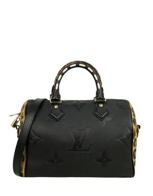 Louis Vuitton Black Leather Empreinte Monogram Giant Wild At Heart Speedy Bandouliere 25 Bag