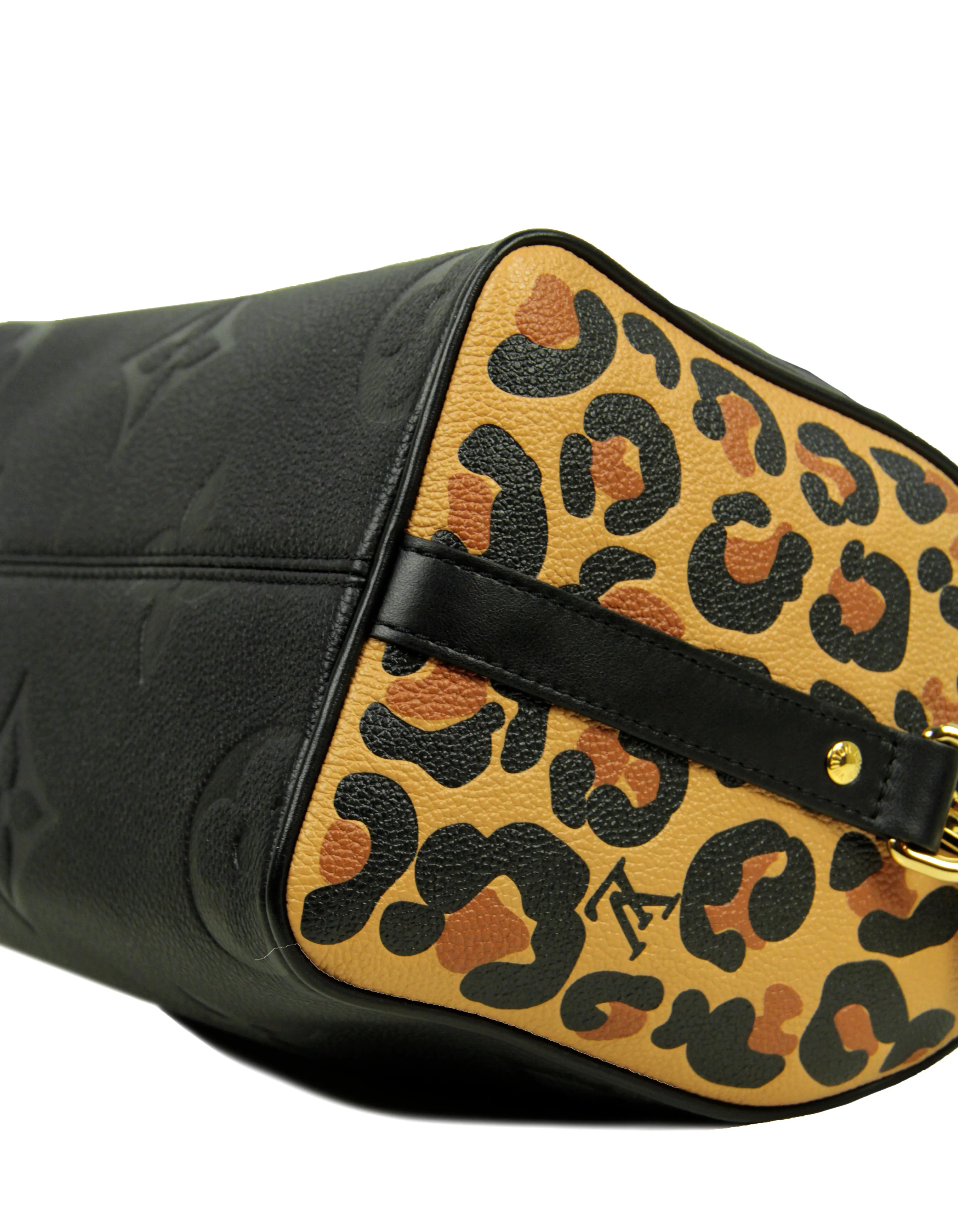 Louis Vuitton Black Leather Empreinte Monogram Giant Wild At Heart Speedy Bandouliere 25 Bag