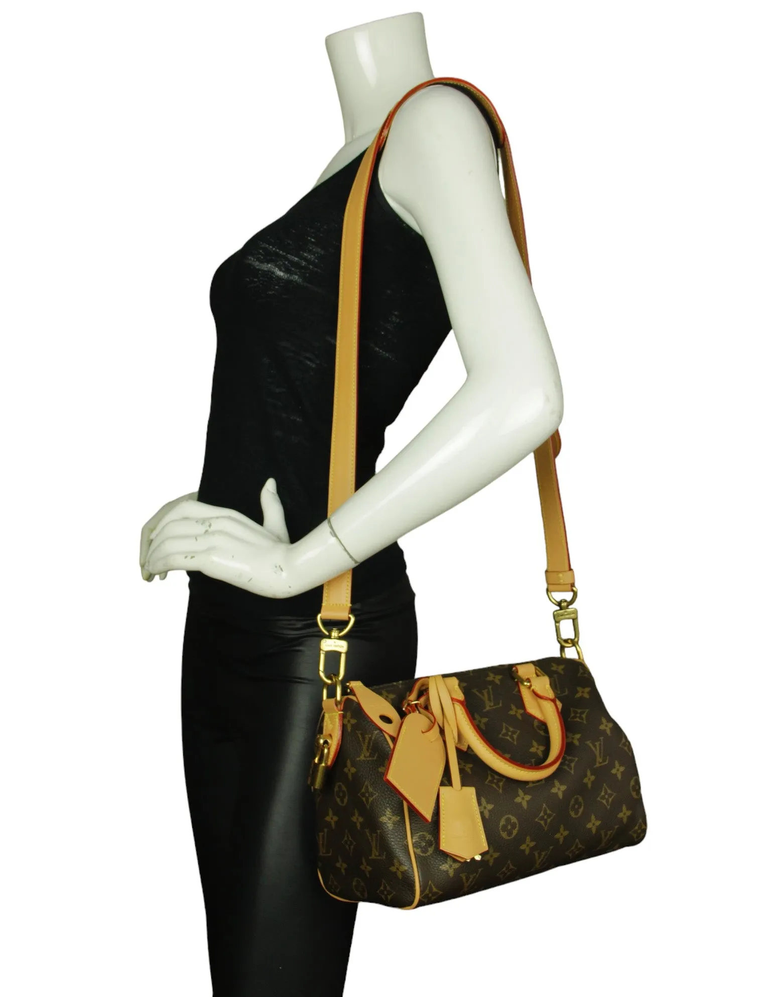 Louis Vuitton Brown Soft Calfskin Monogram Speedy P9 Bandouliere 25