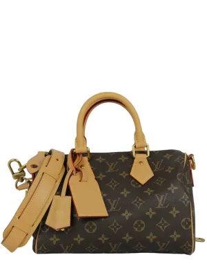 Louis Vuitton Brown Soft Calfskin Monogram Speedy P9 Bandouliere 25