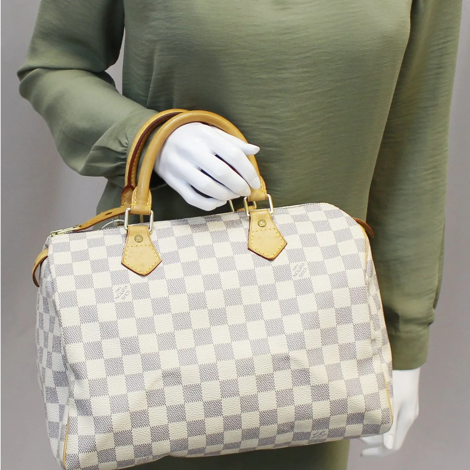 Louis Vuitton Damier Azur Speedy 30 Satchel Handbag