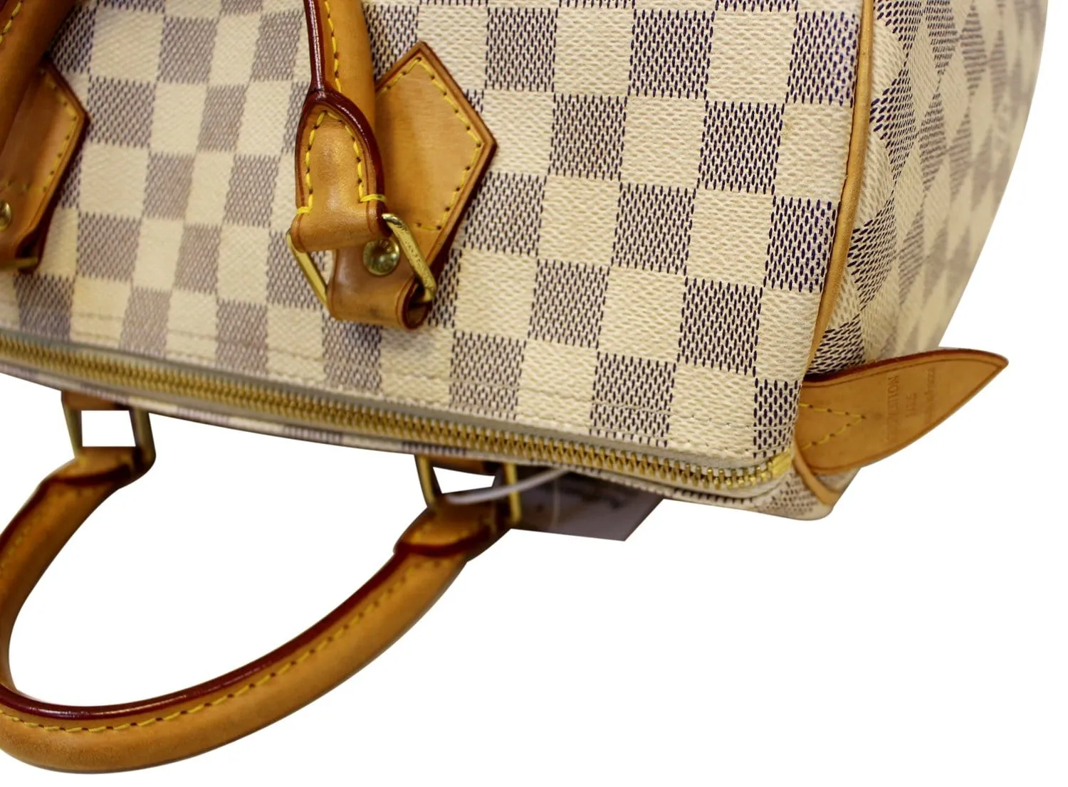 LOUIS VUITTON Damier Azur Speedy 30 Satchel Handbag