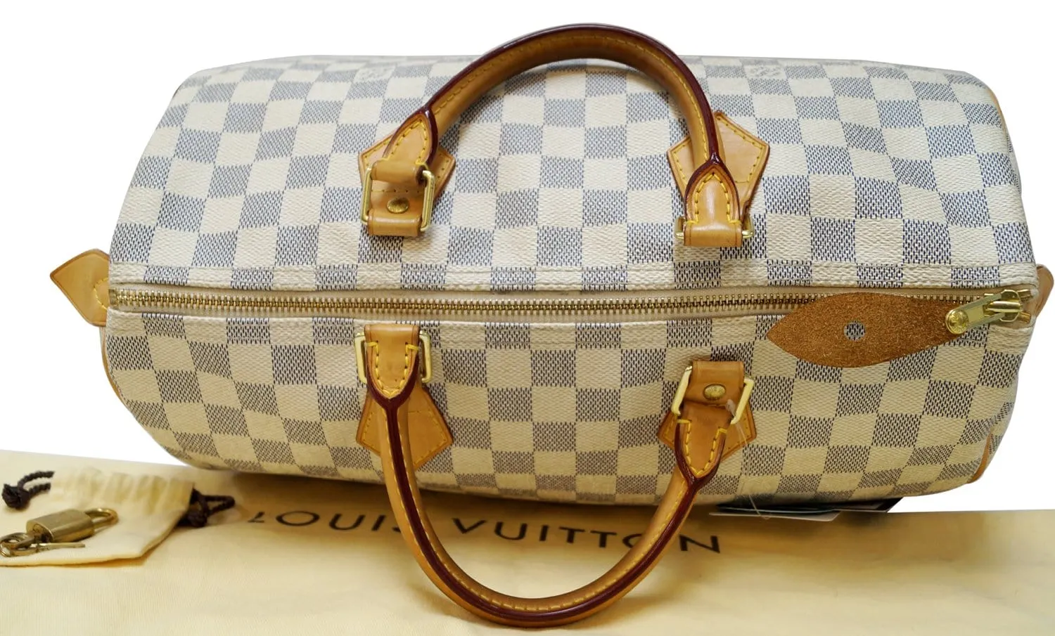LOUIS VUITTON Damier Azur Speedy 35 Satchel Bag