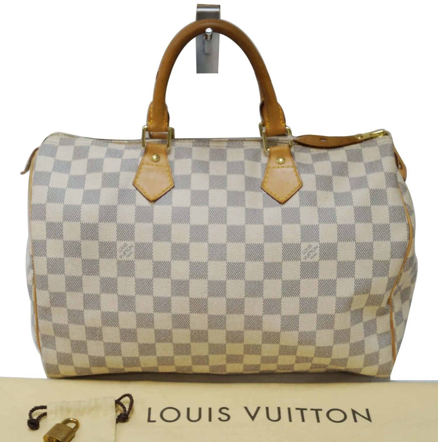 LOUIS VUITTON Damier Azur Speedy 35 Satchel Bag