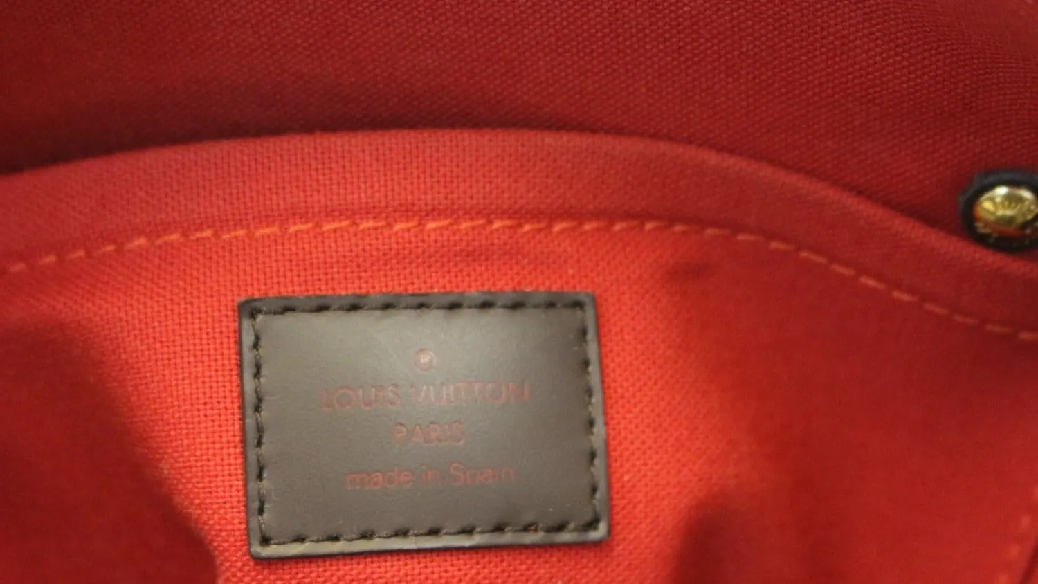 LOUIS VUITTON Damier Ebene Ribera MM Brown Satchel Bag