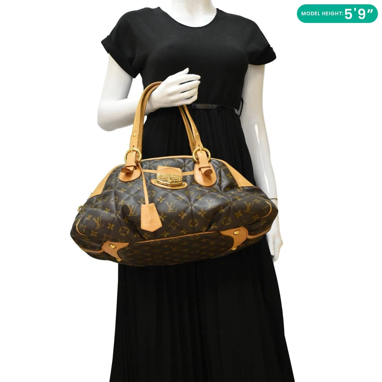 LOUIS VUITTON Etoile Bowling Monogram Canvas Satchel Bag Brown