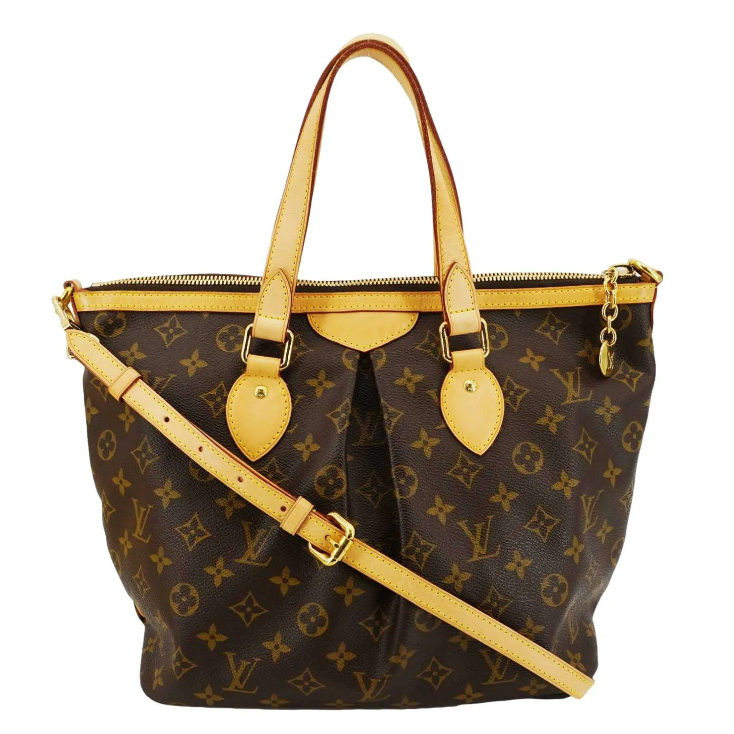 LOUIS VUITTON Palermo PM Monogram Canvas Shoulder Bag Brown