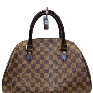 LOUIS VUITTON Ribera MM Damier Ebene Brown Satchel Bag