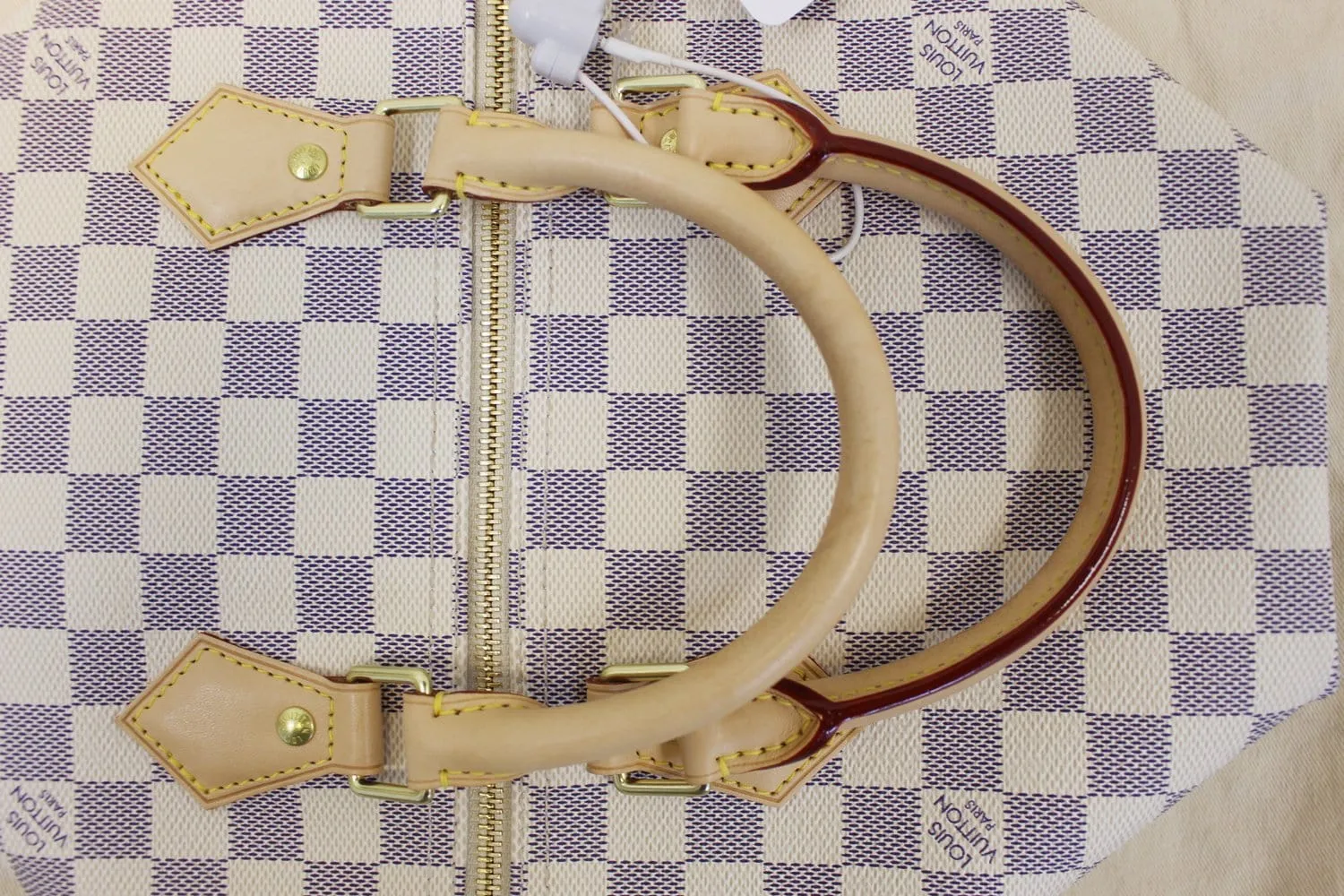 LOUIS VUITTON Speedy 30 Damier Azur Satchel Handbag