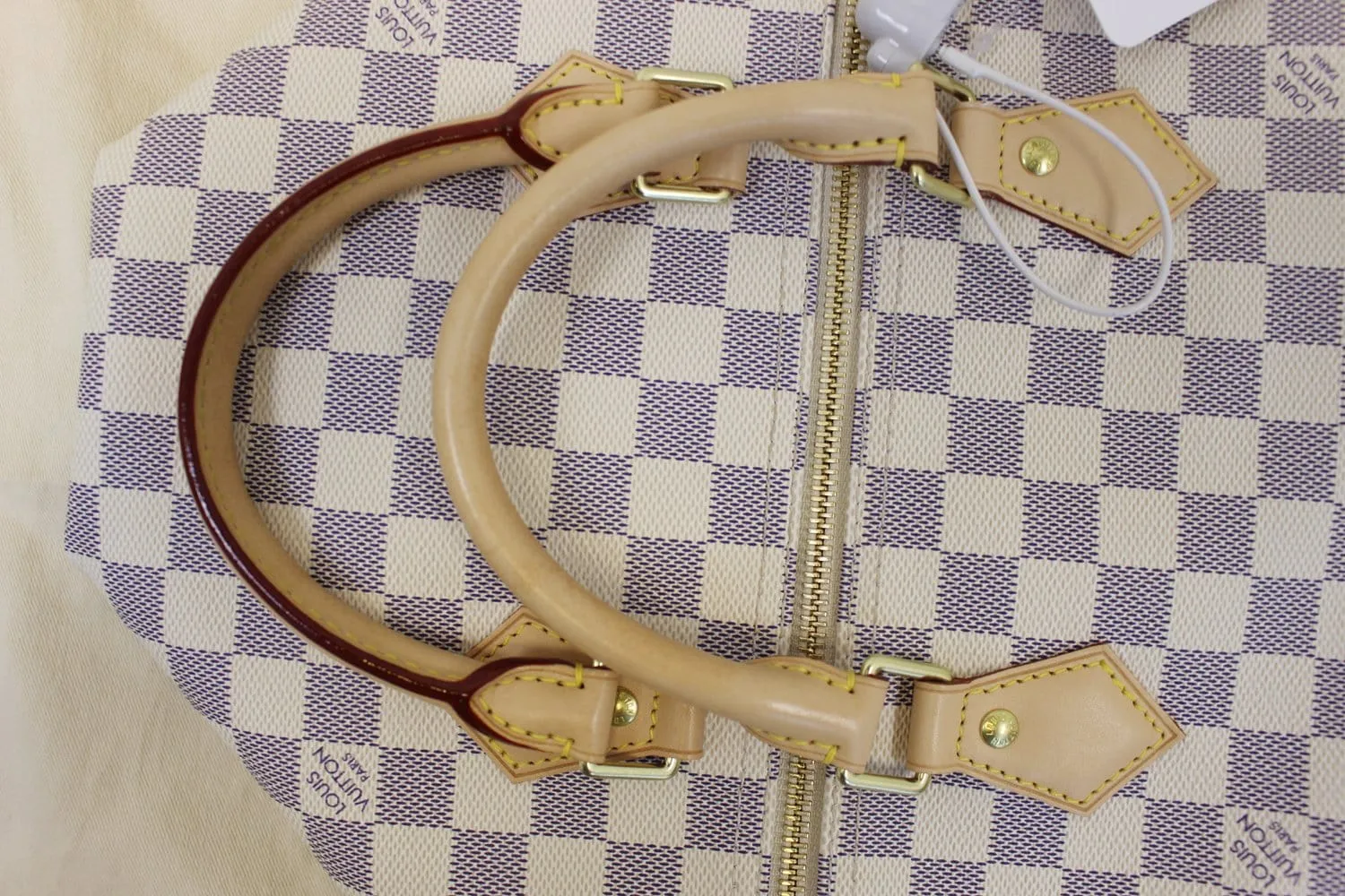 LOUIS VUITTON Speedy 30 Damier Azur Satchel Handbag