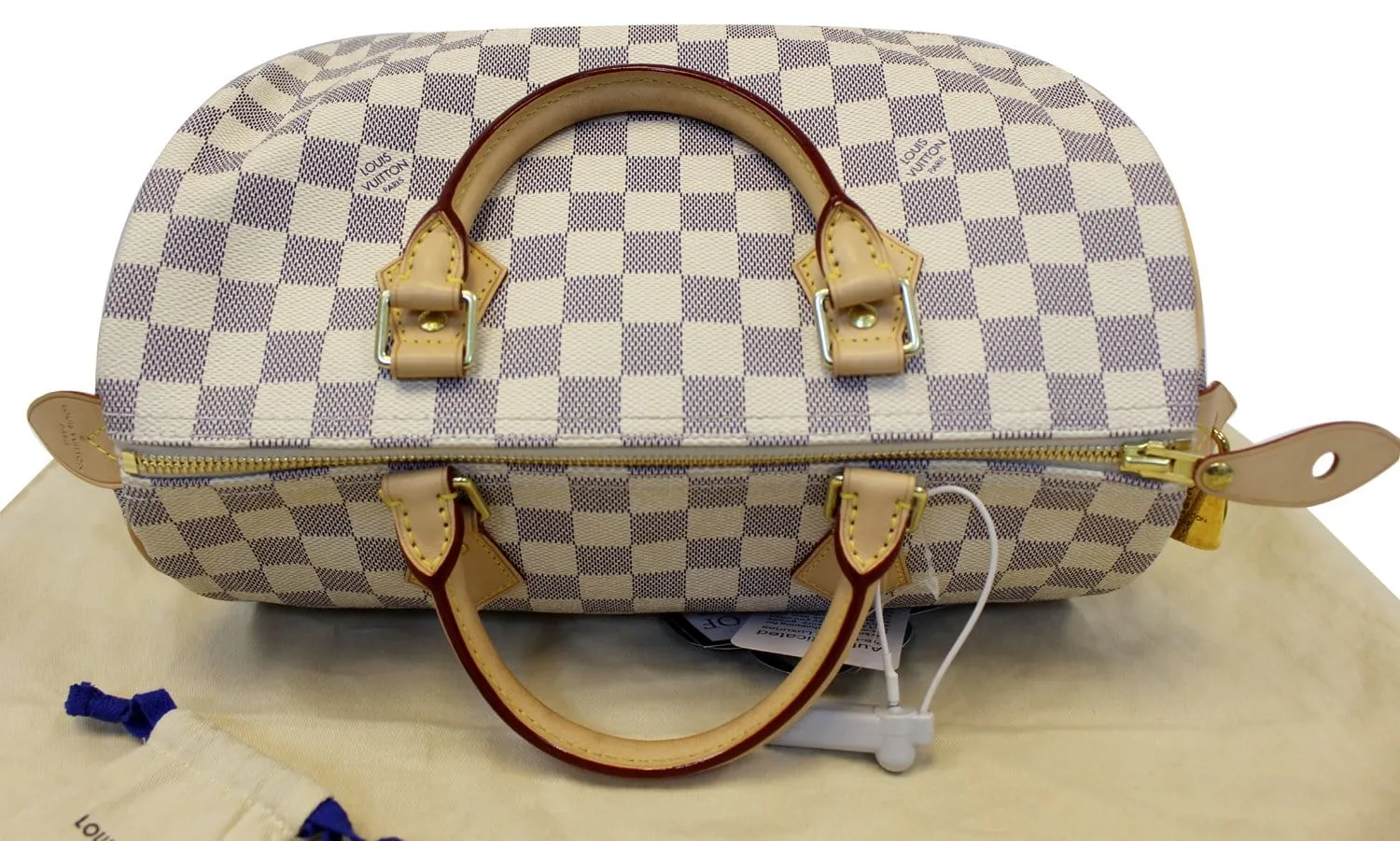 LOUIS VUITTON Speedy 30 Damier Azur Satchel Handbag
