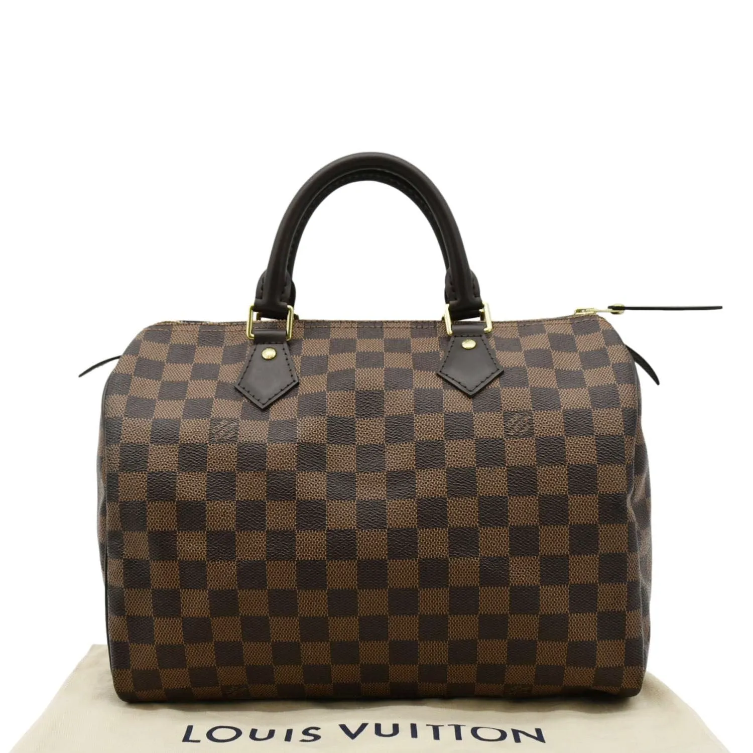 LOUIS VUITTON Speedy 30 Damier Ebene Satchel Bag Brown