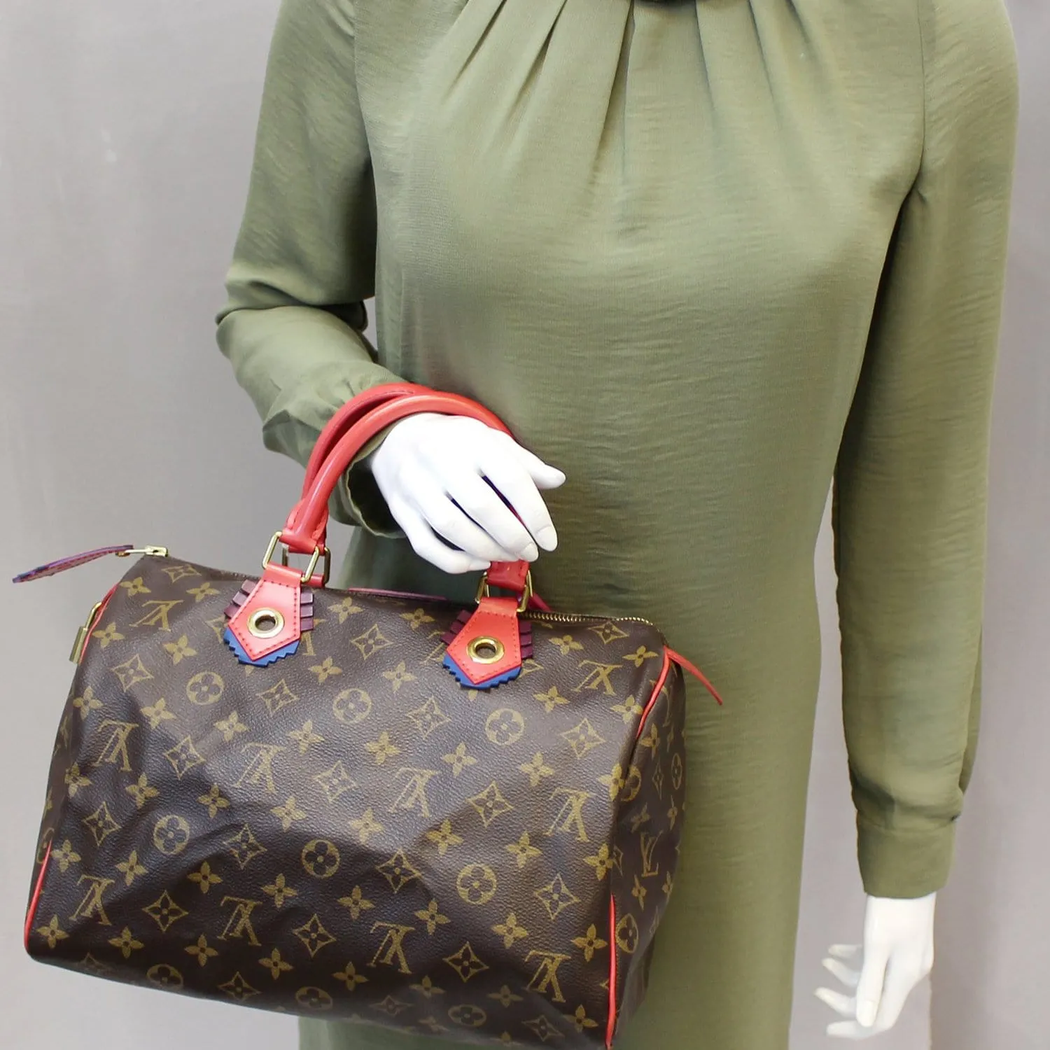 LOUIS VUITTON Totem Monogram Canvas Speedy 30 Satchel Bag