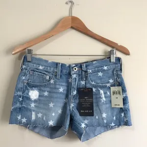 Lucky brand shorts 24 blue jeans denim stars cut