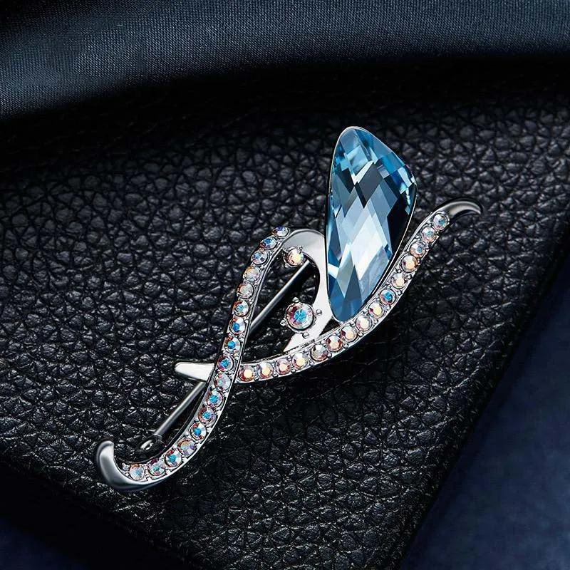 Luxury Blue Christmas Retro Brooches