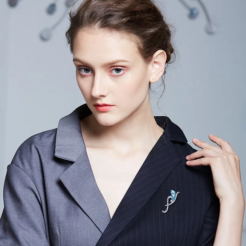 Luxury Blue Christmas Retro Brooches