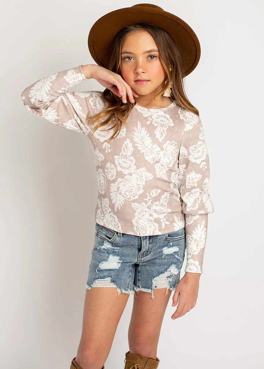 Lynne Top in Neutral Floral