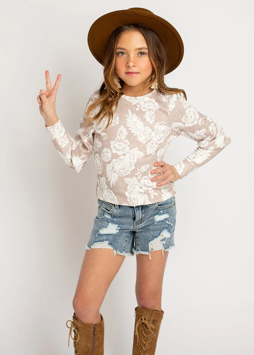 Lynne Top in Neutral Floral