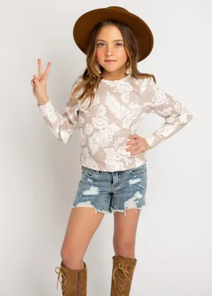 Lynne Top in Neutral Floral