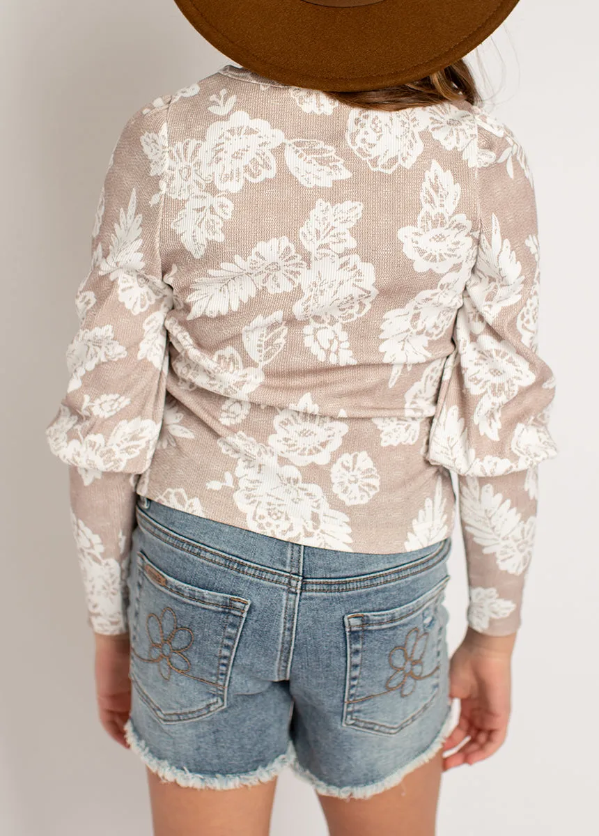 Lynne Top in Neutral Floral