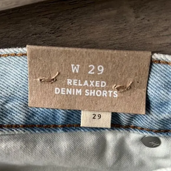 Madewell 3” Relaxed Denim Shorts Light Wash, Raw hem, high rise 100% cotton NWT