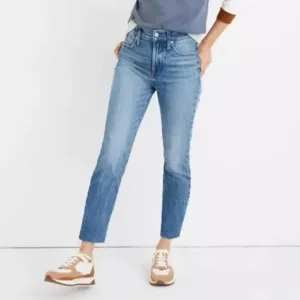 Madewell The Perfect Vintage Jean Straight Leg Raw Hem High Rise Womens 25