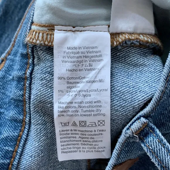 Madewell The Perfect Vintage Jean Straight Leg Raw Hem High Rise Womens 25