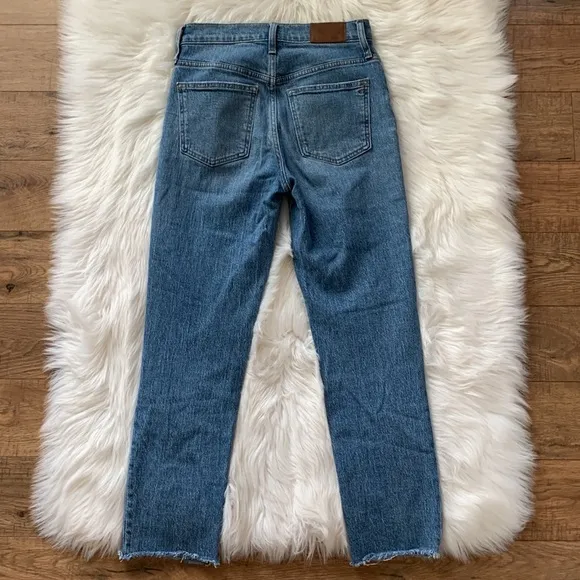 Madewell The Perfect Vintage Jean Straight Leg Raw Hem High Rise Womens 25