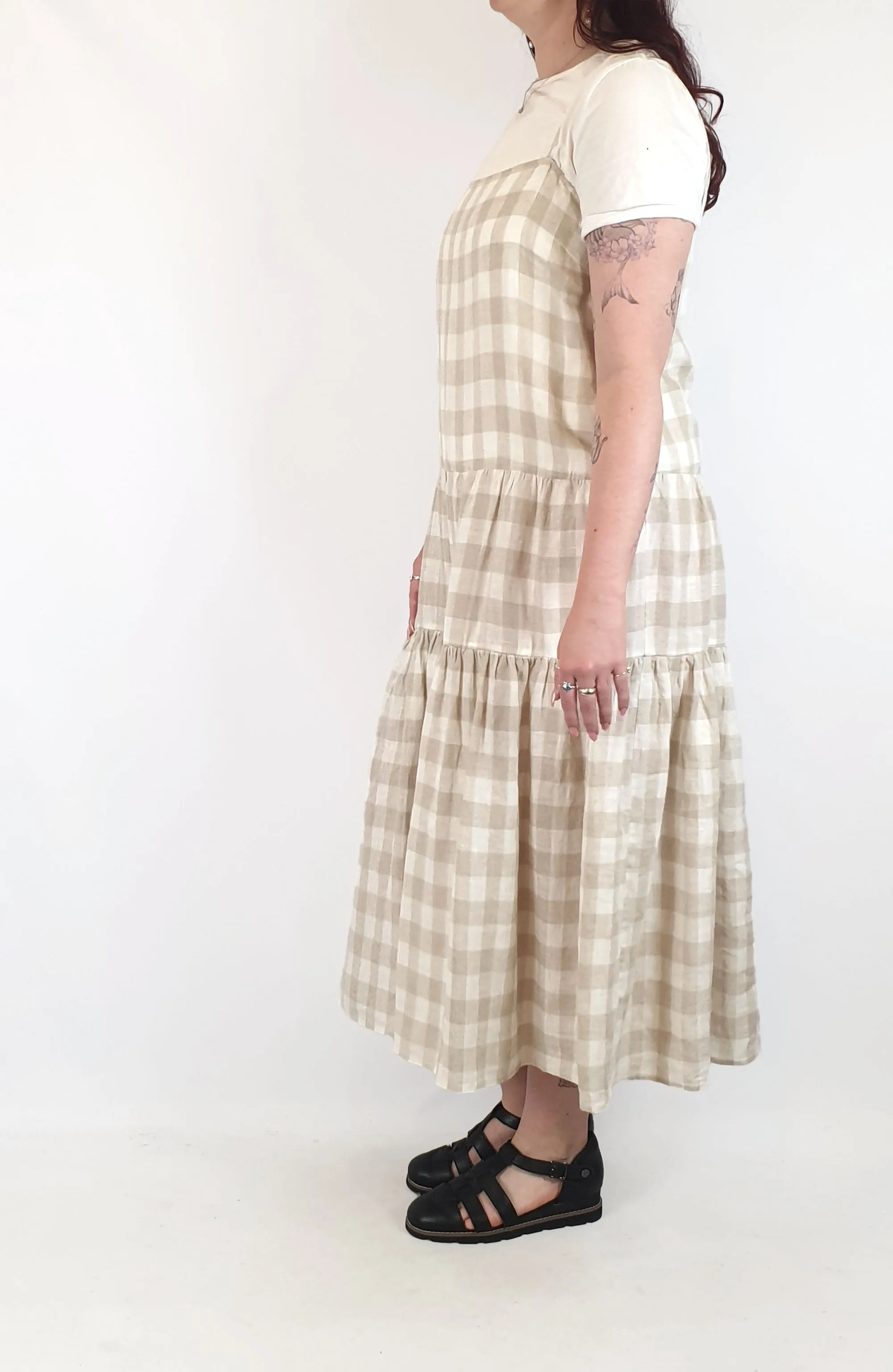 Marle neutral check print dress size 12
