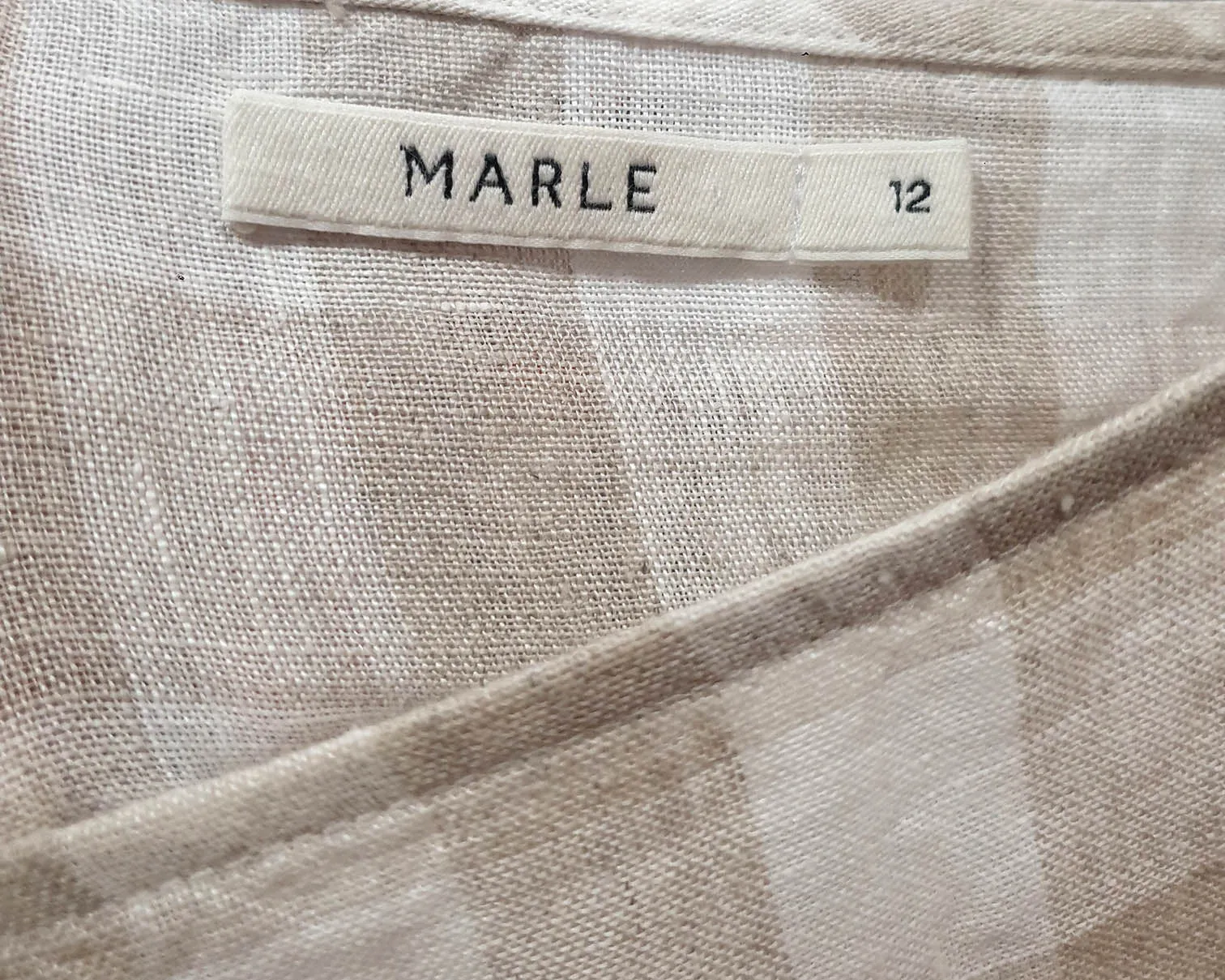 Marle neutral check print dress size 12