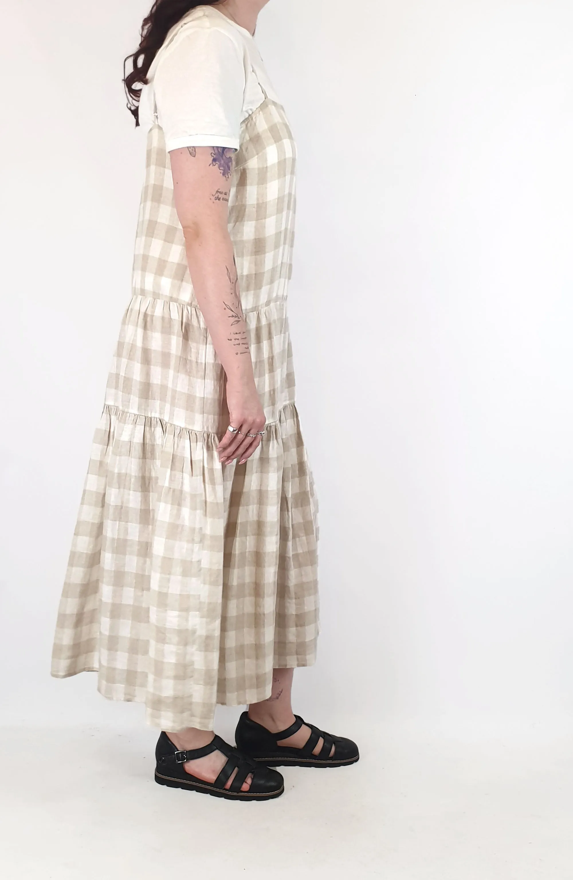 Marle neutral check print dress size 12