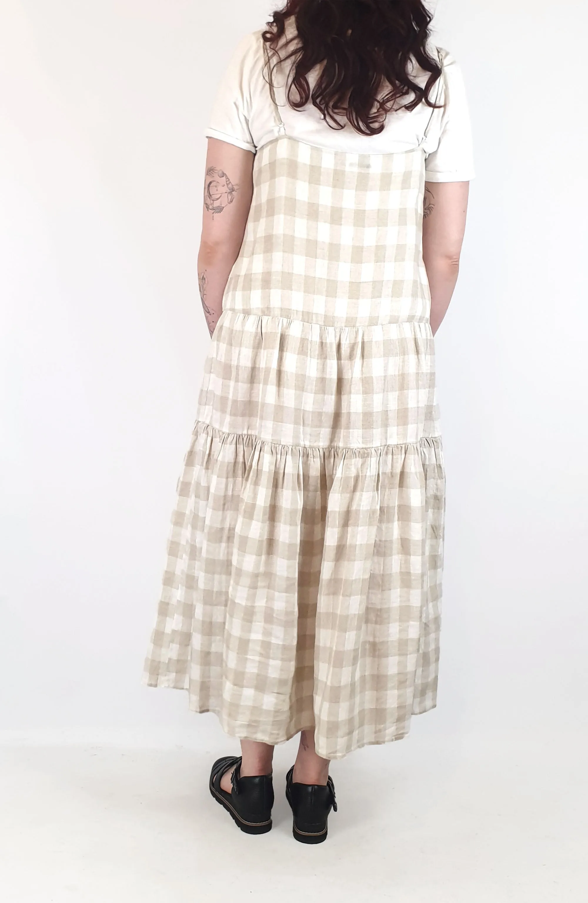 Marle neutral check print dress size 12