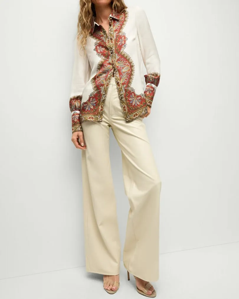 Maryam Top in Dove/Red Multi