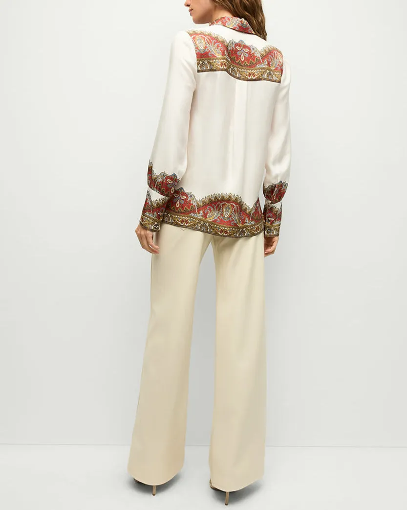 Maryam Top in Dove/Red Multi