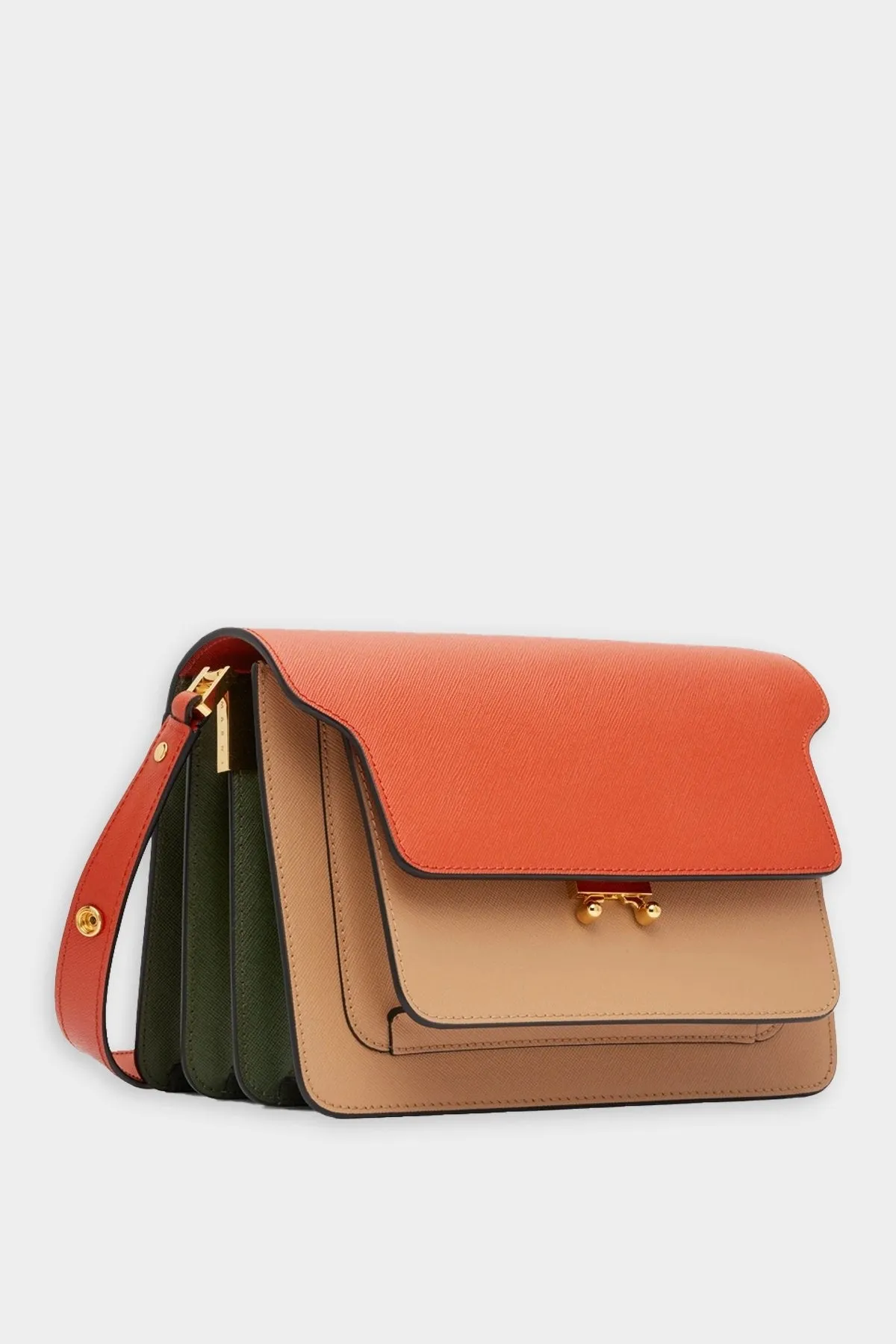 Medium Trunk Bag in Orange Beige Green