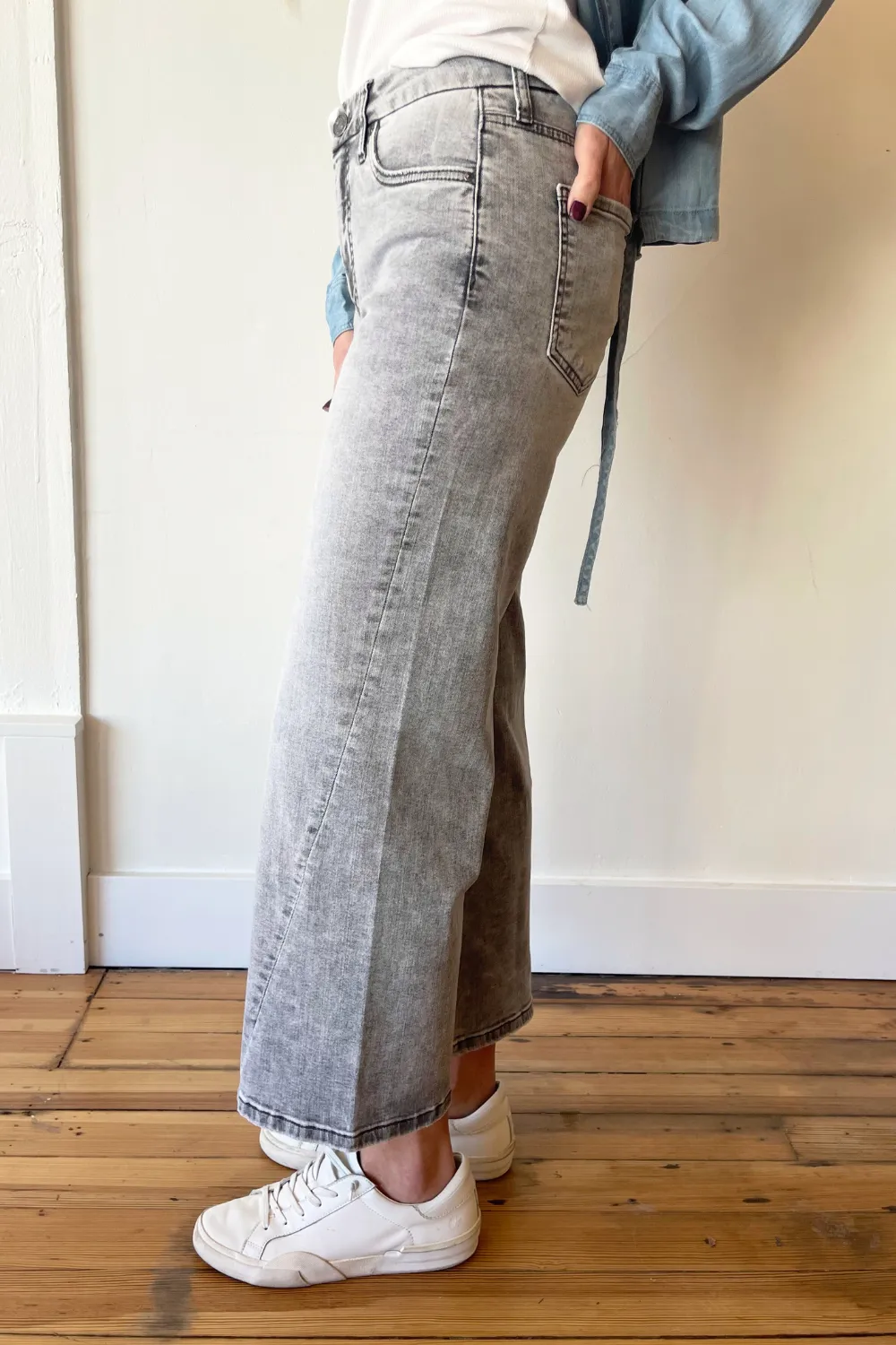 Meg High Rise Fab Ab Wide Leg Back Forward Clean Hem