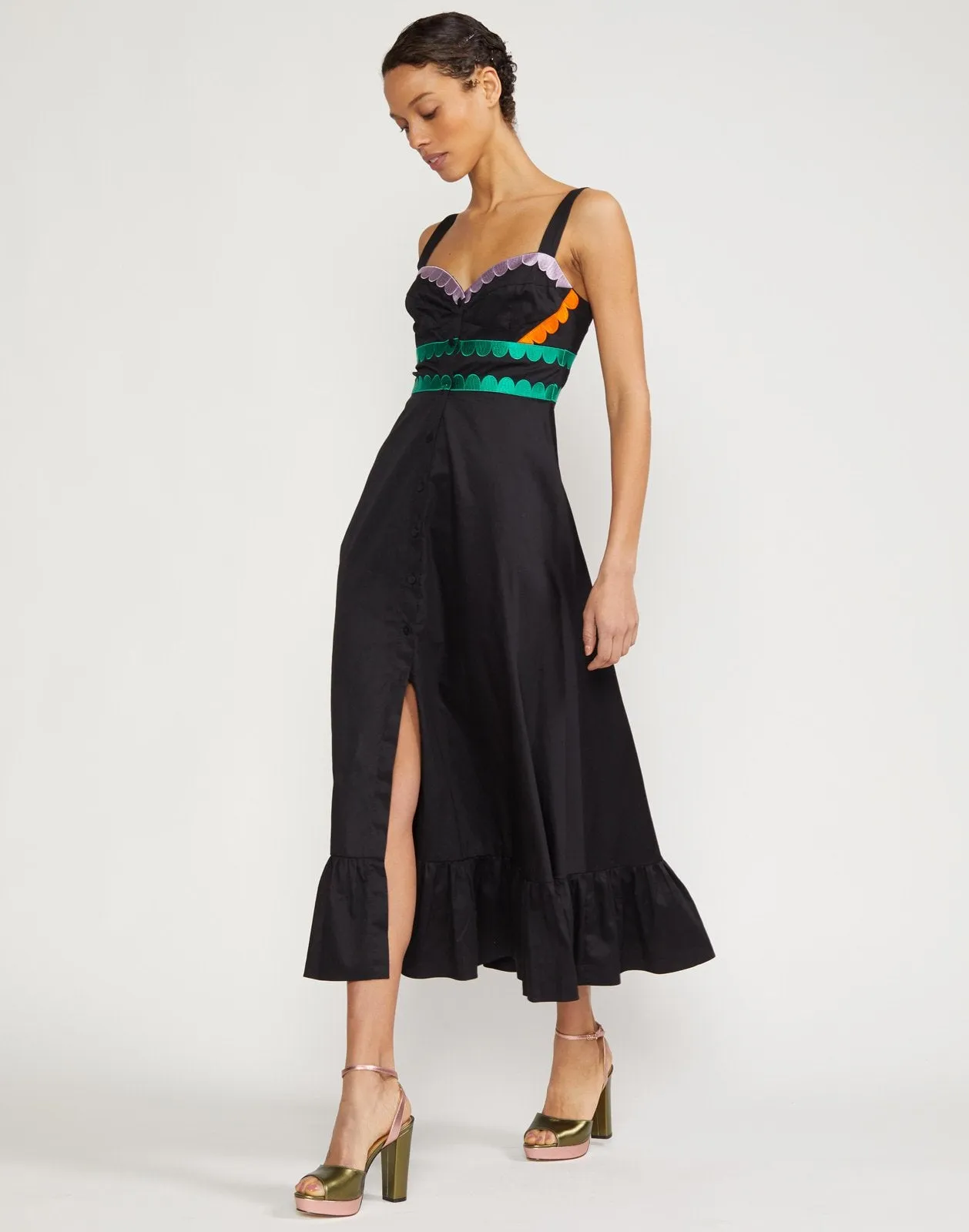 Melita Scallop Embroidered Dress