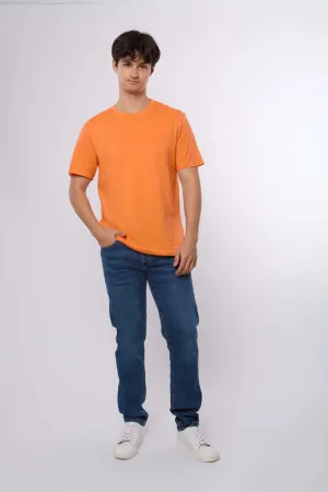 Men Denim Slim Straight Blue