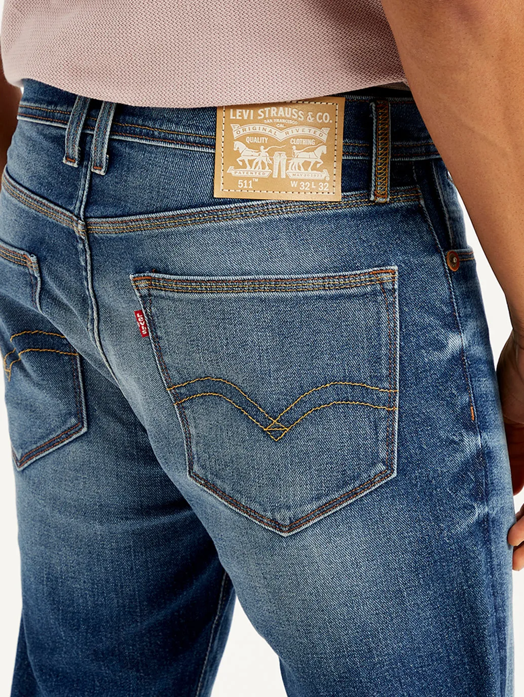 Men's 511 Blue Slim Fit Mid Rise Jeans