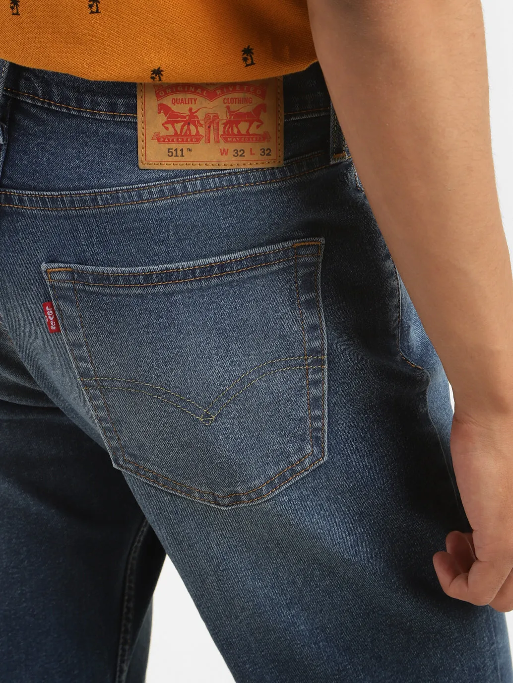 Men's 511 Blue Slim Fit Mid Rise Jeans