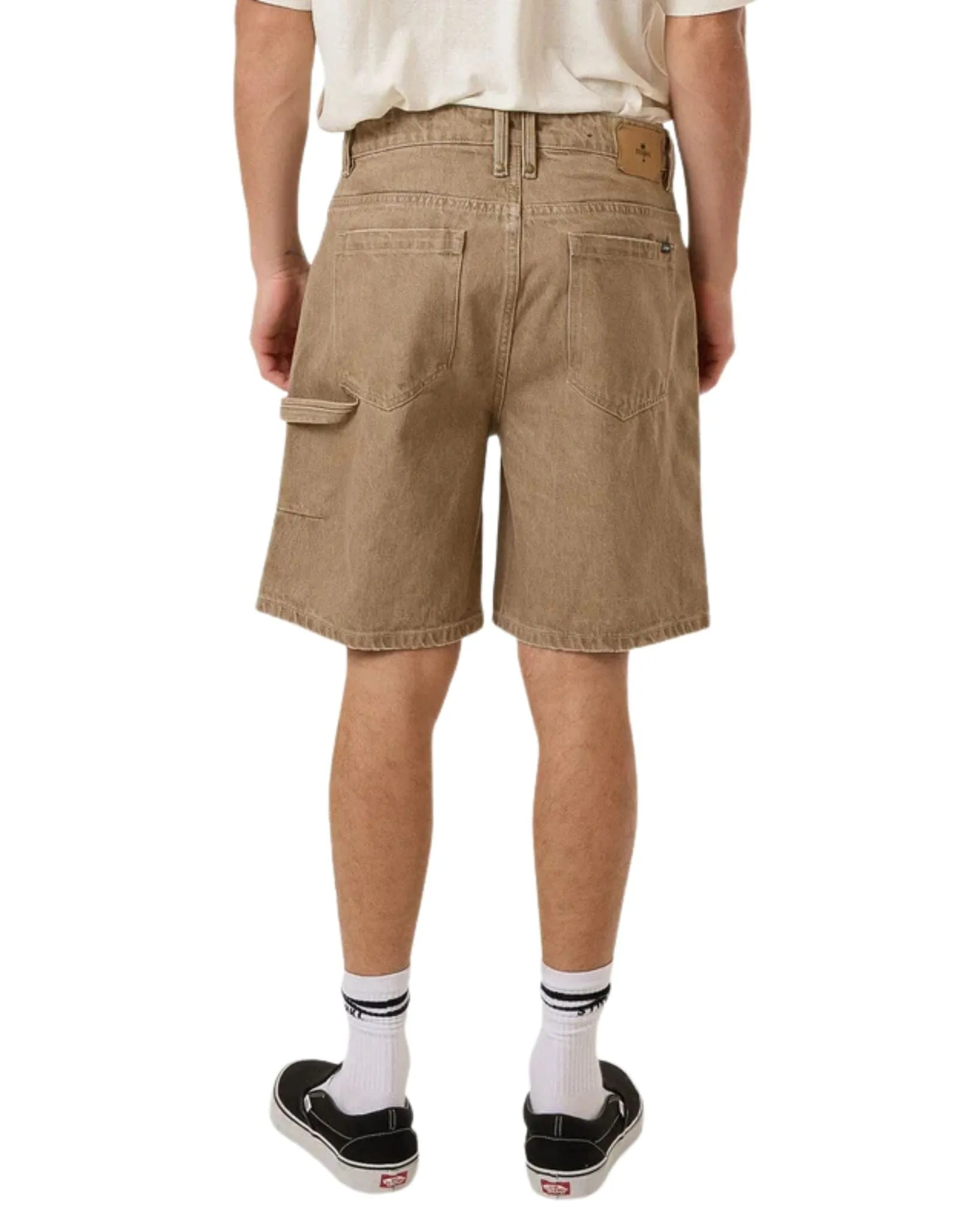 Mens Slacker Denim Short- Breen Stonewash