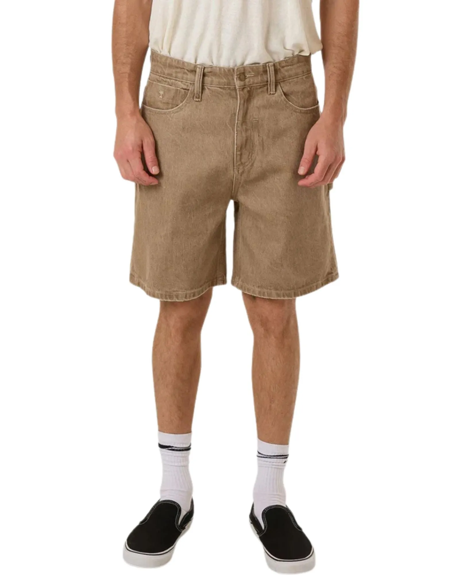Mens Slacker Denim Short- Breen Stonewash