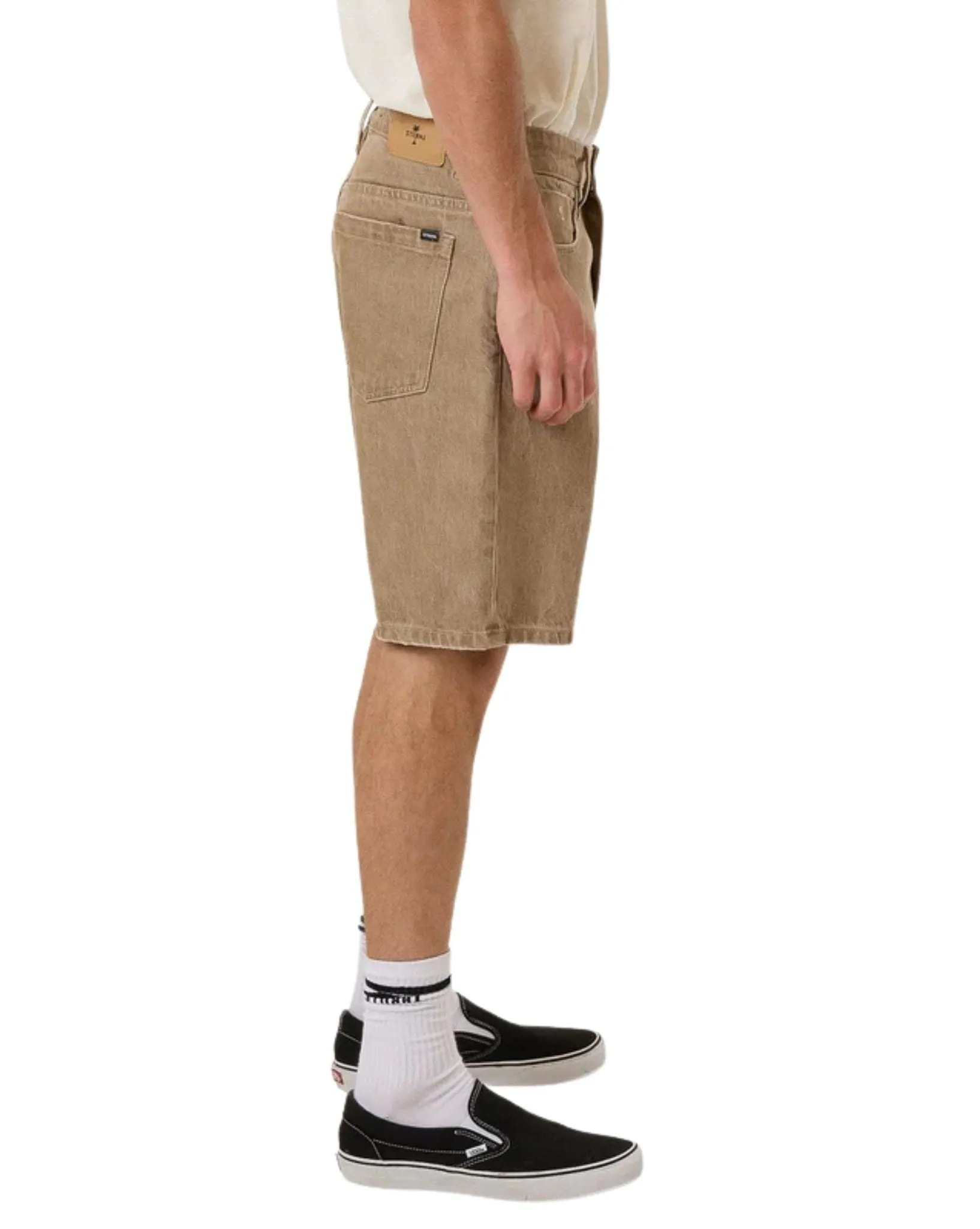Mens Slacker Denim Short- Breen Stonewash