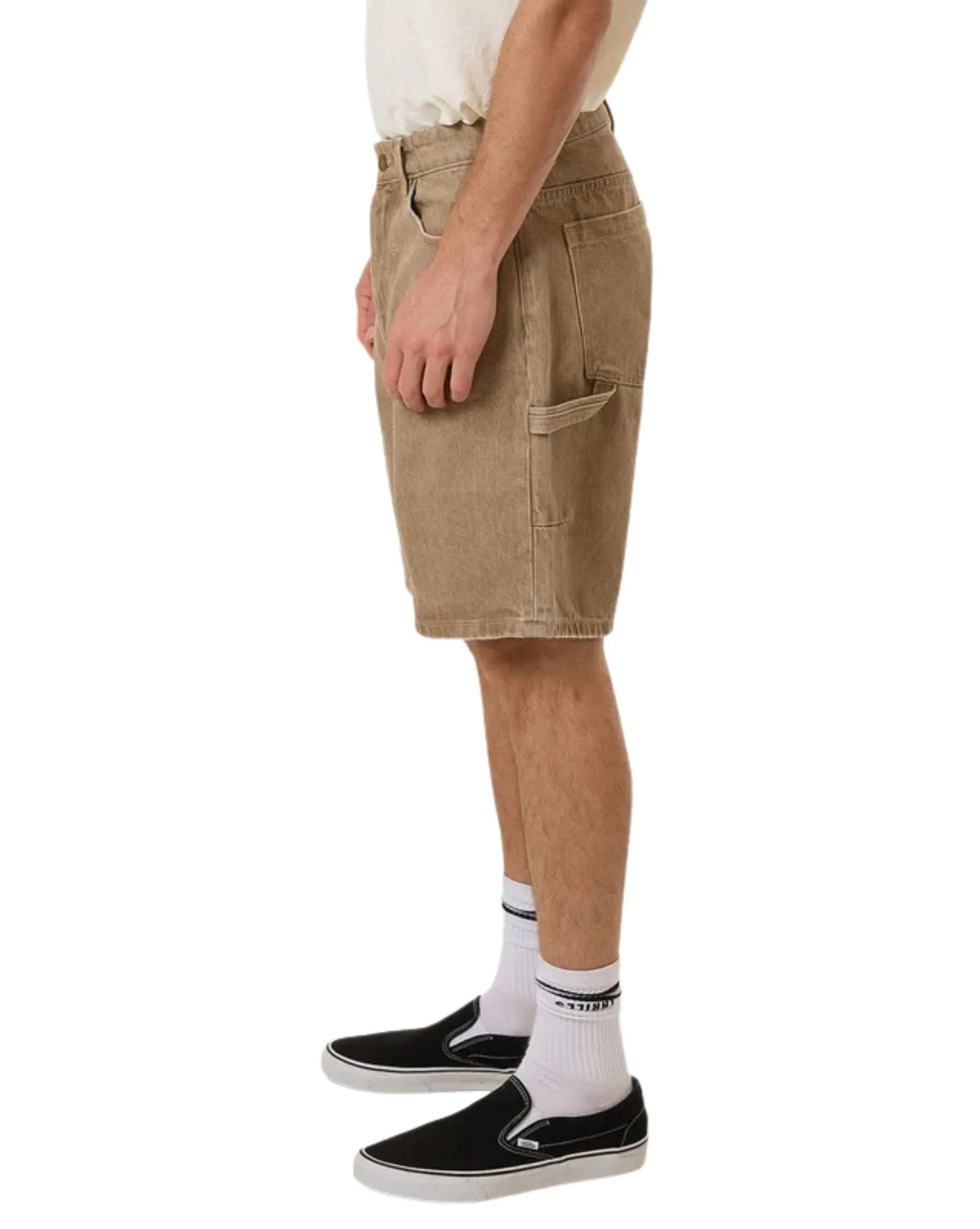 Mens Slacker Denim Short- Breen Stonewash
