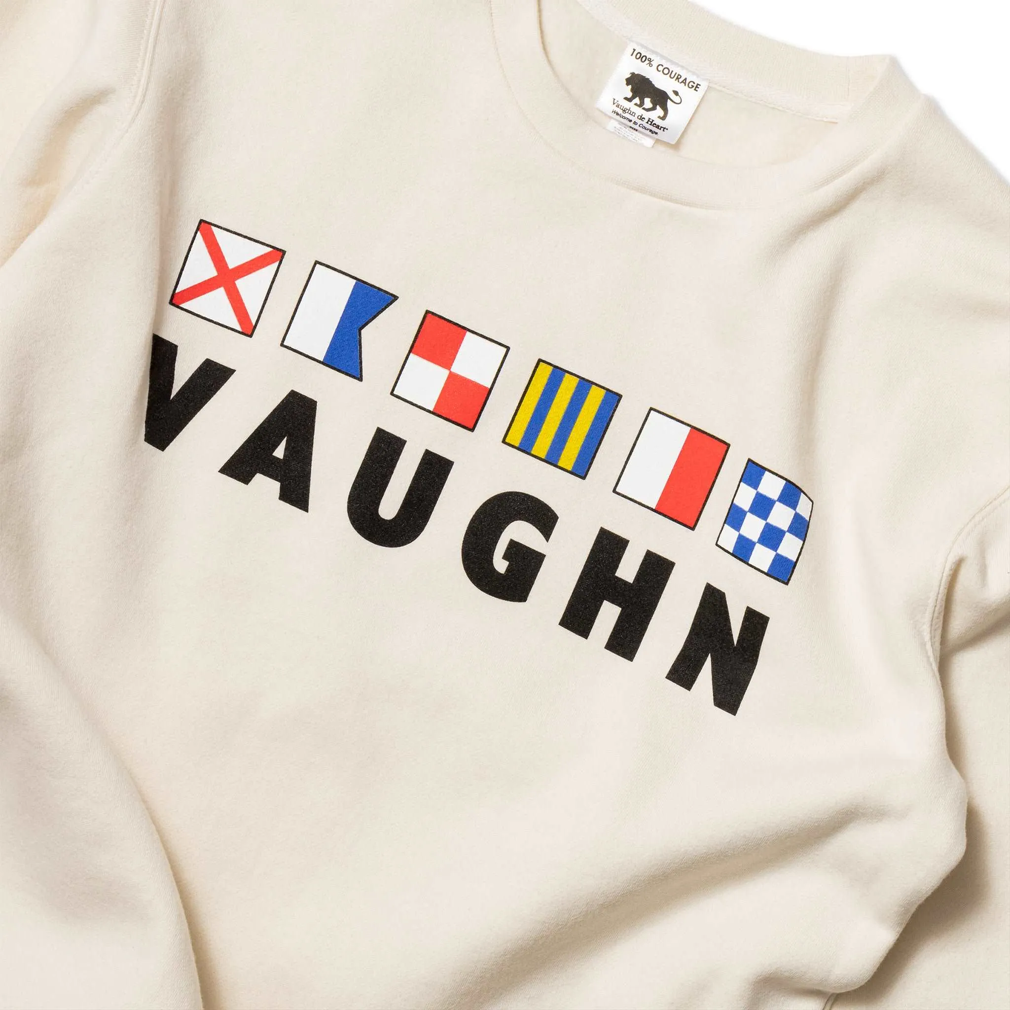 Men's - Voilier - Cream Nautical Flags Crew Neck Sweater