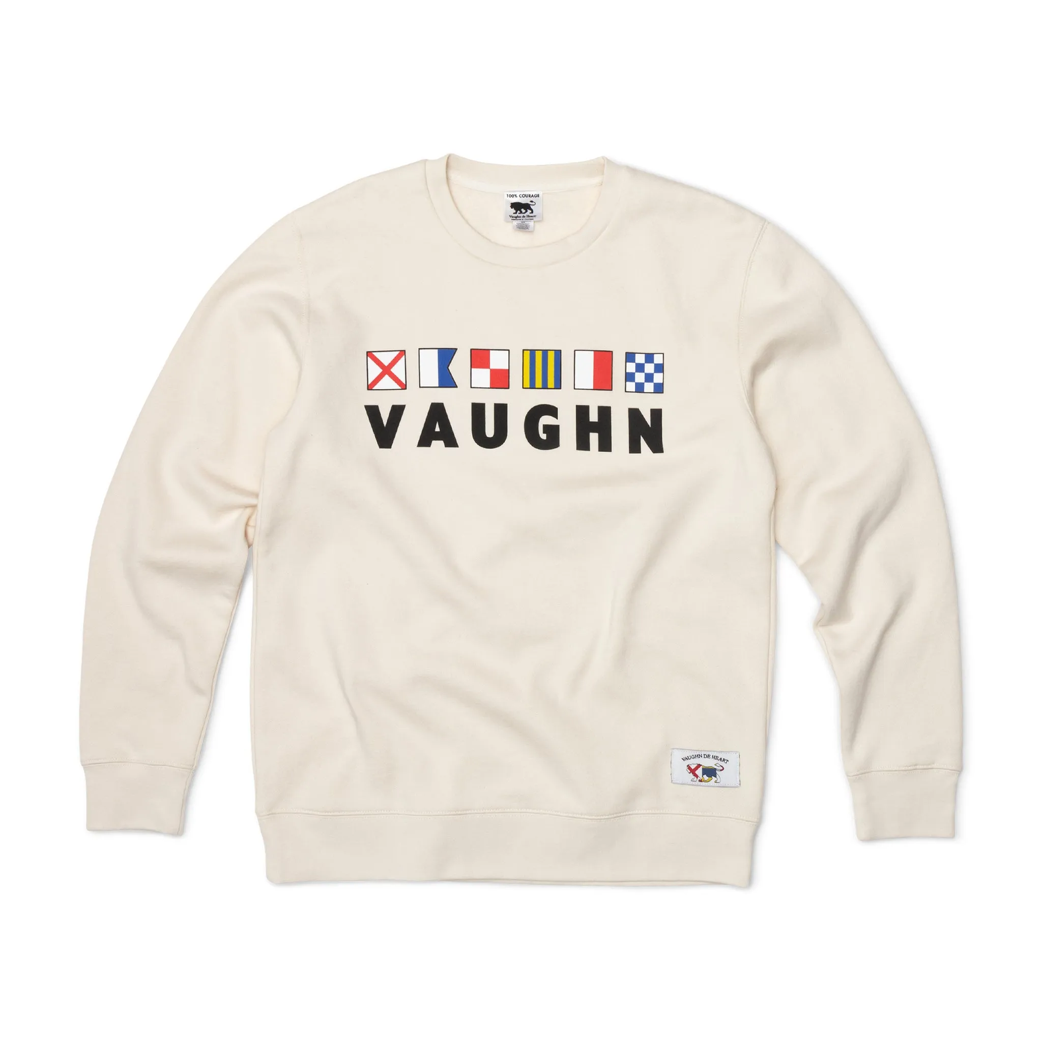 Men's - Voilier - Cream Nautical Flags Crew Neck Sweater