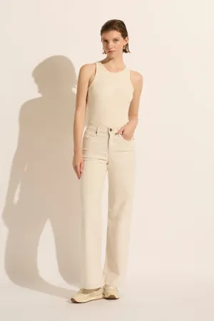 Mia Mid Wide Leg Jean Ecru
