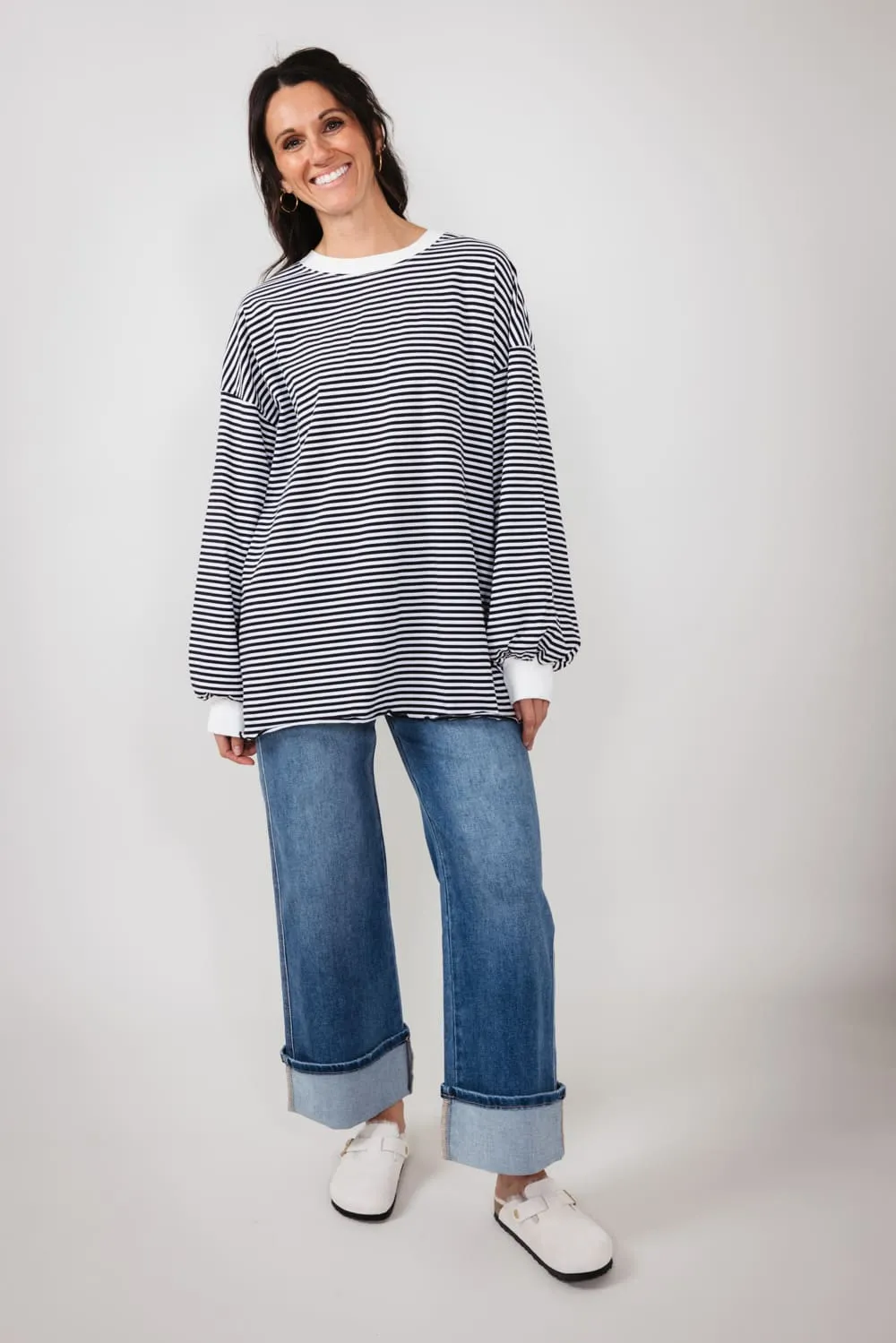 Mica High Rise Wide Cuffed Leg Jeans for Women | MTT-W3311