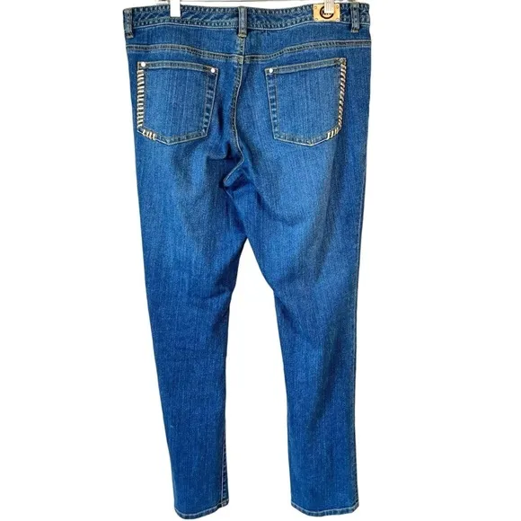Michael Kors Whipstitch Pocket Straigh Leg Mid Rise Jeans